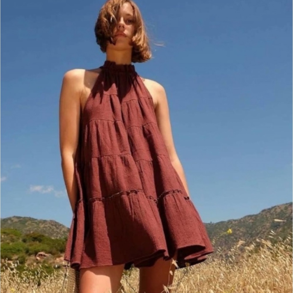 Free People Lera Ruffle Trapeze Dress